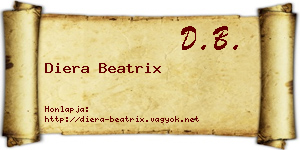Diera Beatrix névjegykártya